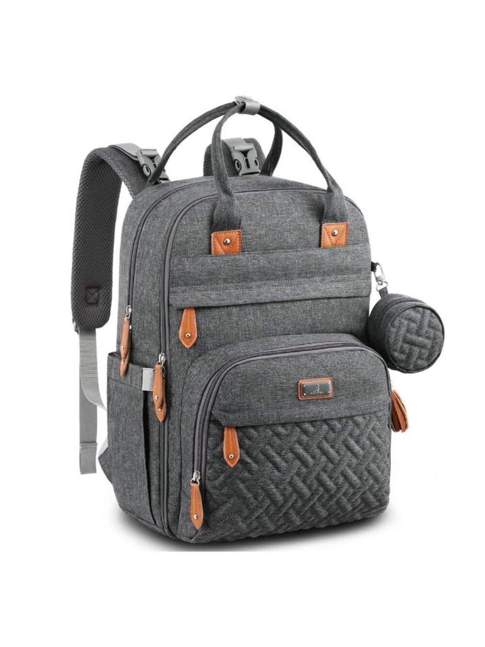 Water Resistant Diaper Bag Backpack with Changing Mat, Stroller Straps,